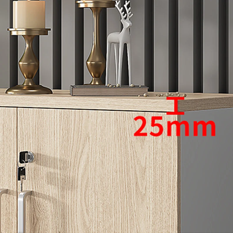 Classeur de rangement nordique, cadre en bois, classeur verrouillable Clearhalo