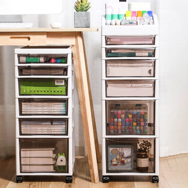Classeur de stockage de classeur de tiroirs en plastique modernes pour le bureau Clearhalo