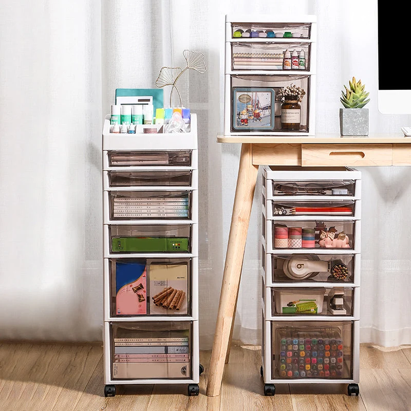 Classeur de stockage de classeur de tiroirs en plastique modernes pour le bureau Clearhalo