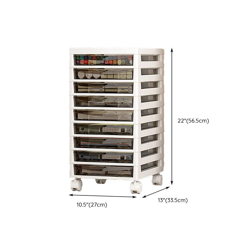 Classeur de stockage contemporain classeur vertical transparent pour bureau Clearhalo
