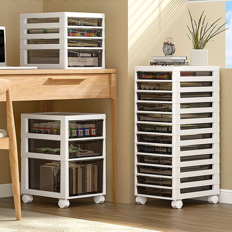 Classeur de stockage contemporain classeur vertical transparent pour bureau Clearhalo