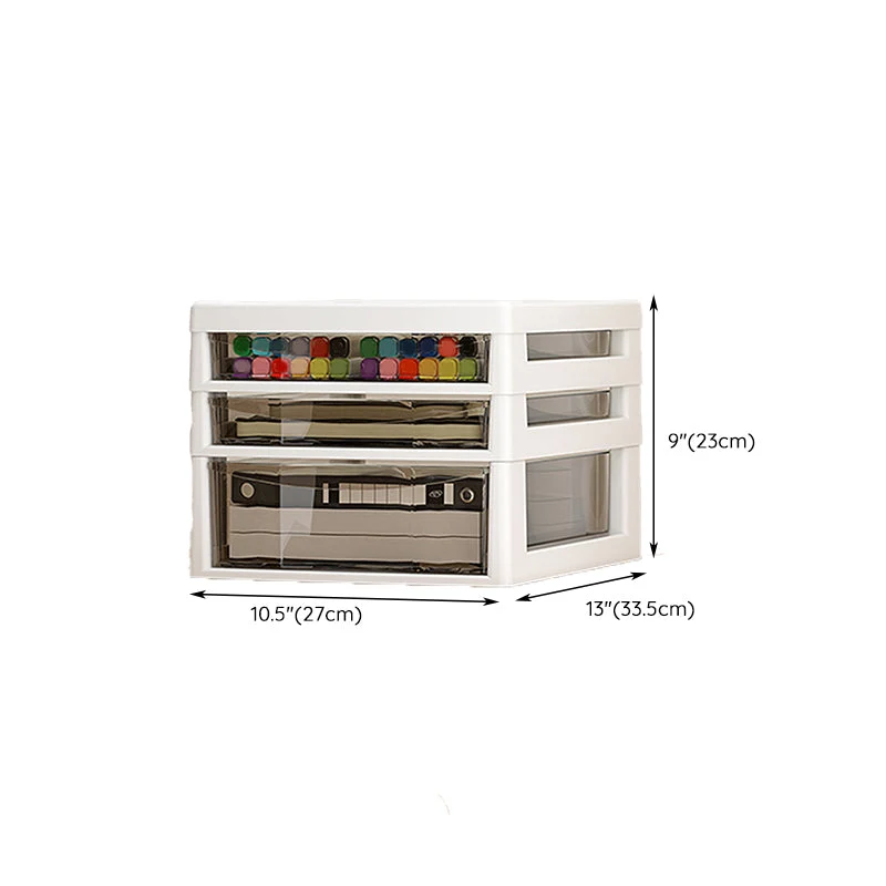 Classeur de stockage contemporain classeur vertical transparent pour bureau Clearhalo