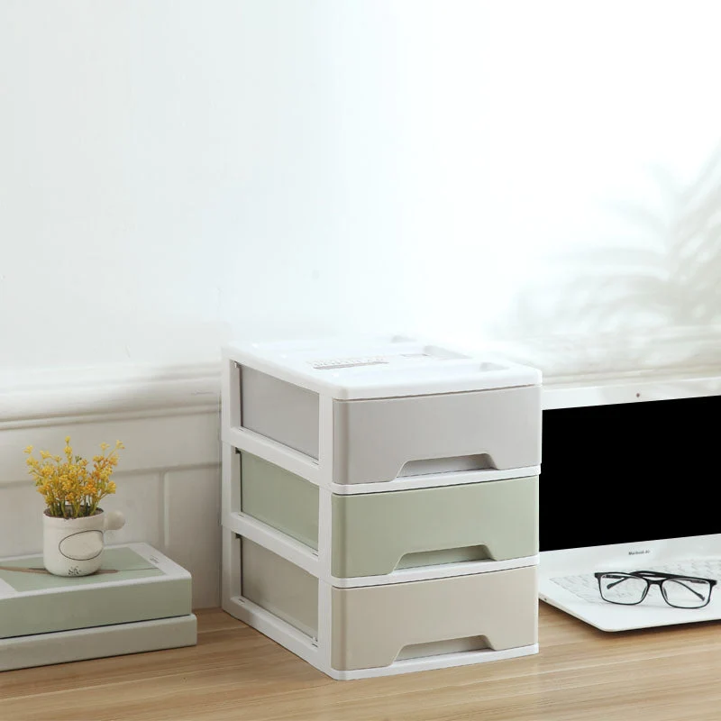 Classeur de stockage de tiroirs d'armoire en plastique moderne pour le bureau Clearhalo