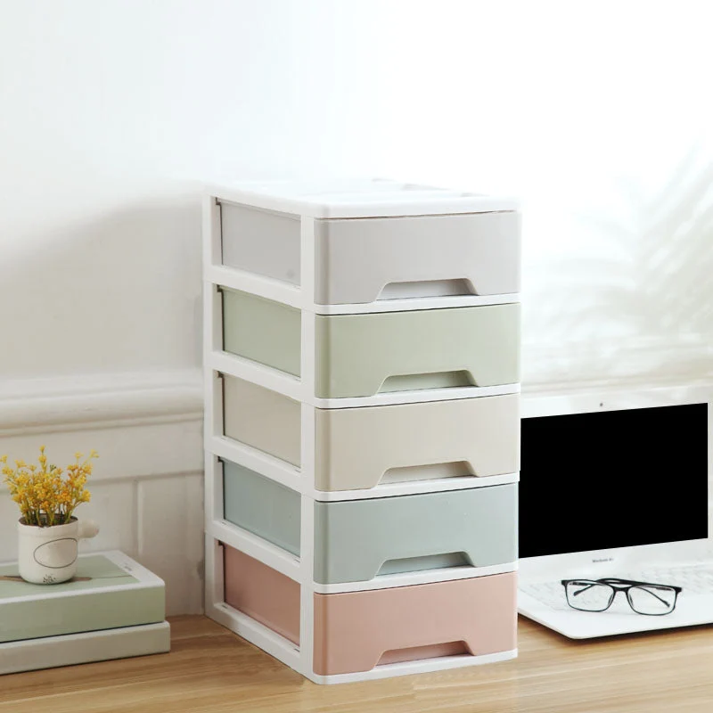 Classeur de stockage de tiroirs d'armoire en plastique moderne pour le bureau Clearhalo