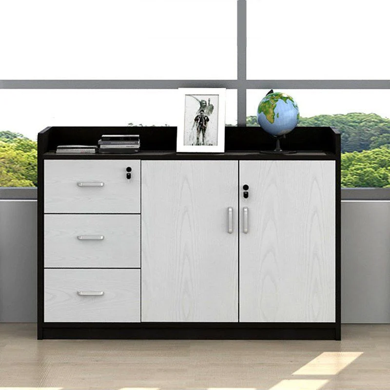 Classeur de style moderne, classeur latéral de stockage à cadre en bois Clearhalo