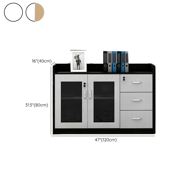 Classeur de style moderne, classeur latéral de stockage à cadre en bois Clearhalo