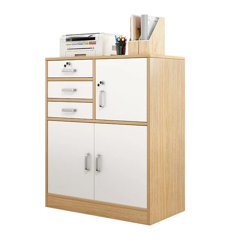 Classeur de Style nordique, tiroirs en bloc de couleur, classeur en bois pour le bureau et la maison Clearhalo