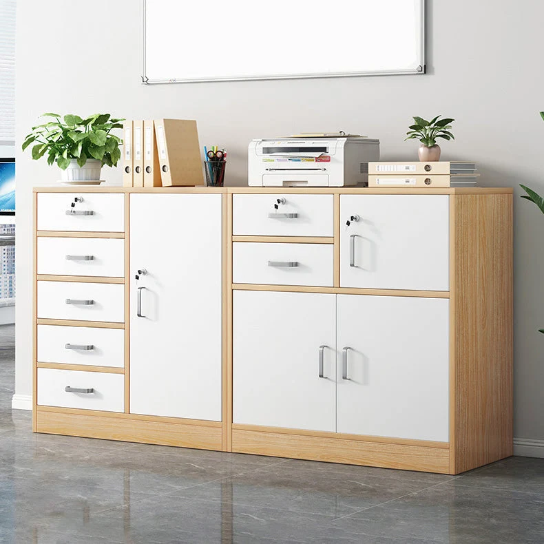 Classeur de Style nordique, tiroirs en bloc de couleur, classeur en bois pour le bureau et la maison Clearhalo