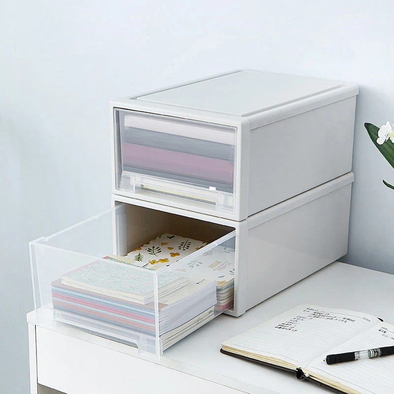 Classeur transparent moderne à tiroirs en plastique pour bureau Clearhalo