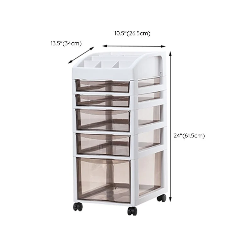 Classeur transparent vertical classeur à tiroirs en plastique moderne Clearhalo