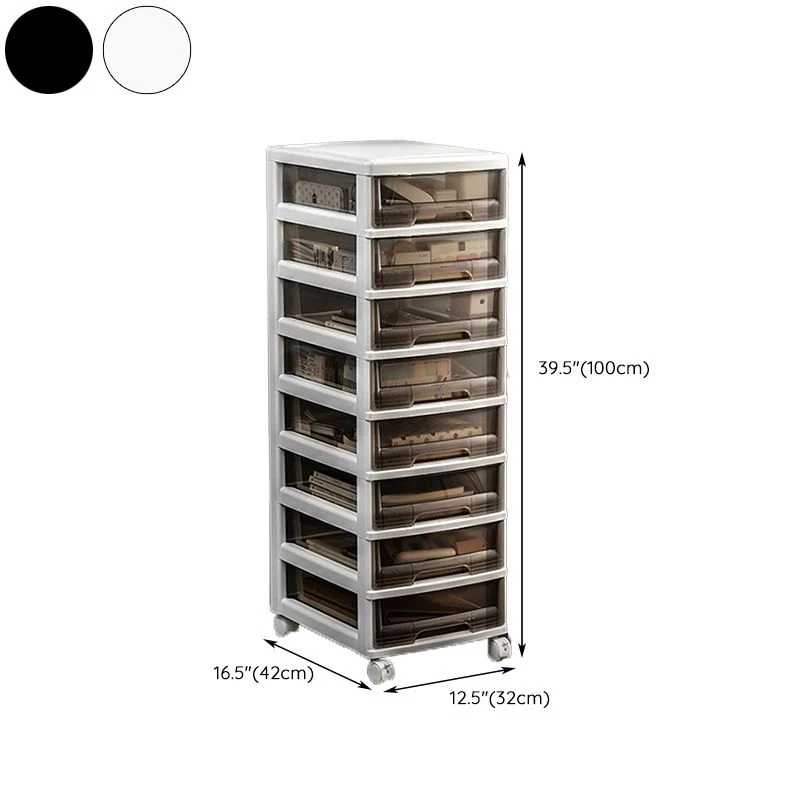 Classeur transparent vertical classeur à tiroirs en plastique moderne Clearhalo