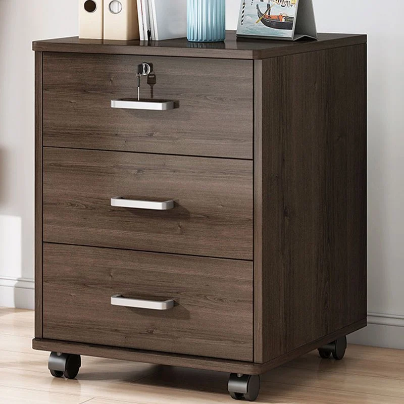 Classeur verrouillable en bois, classeur vertical moderne avec tiroirs Clearhalo