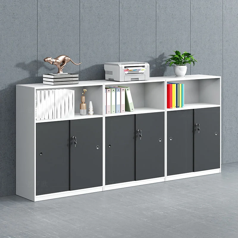Classeur vertical en bois de classeur de style industriel avec rangement verrouillable Clearhalo