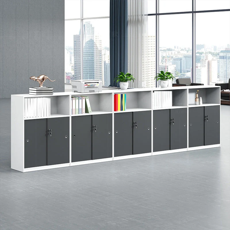 Classeur vertical en bois de classeur de style industriel avec rangement verrouillable Clearhalo
