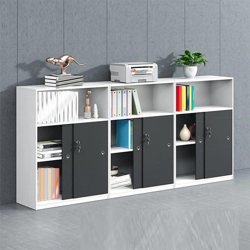 Classeur vertical en bois de classeur de style industriel avec rangement verrouillable Clearhalo