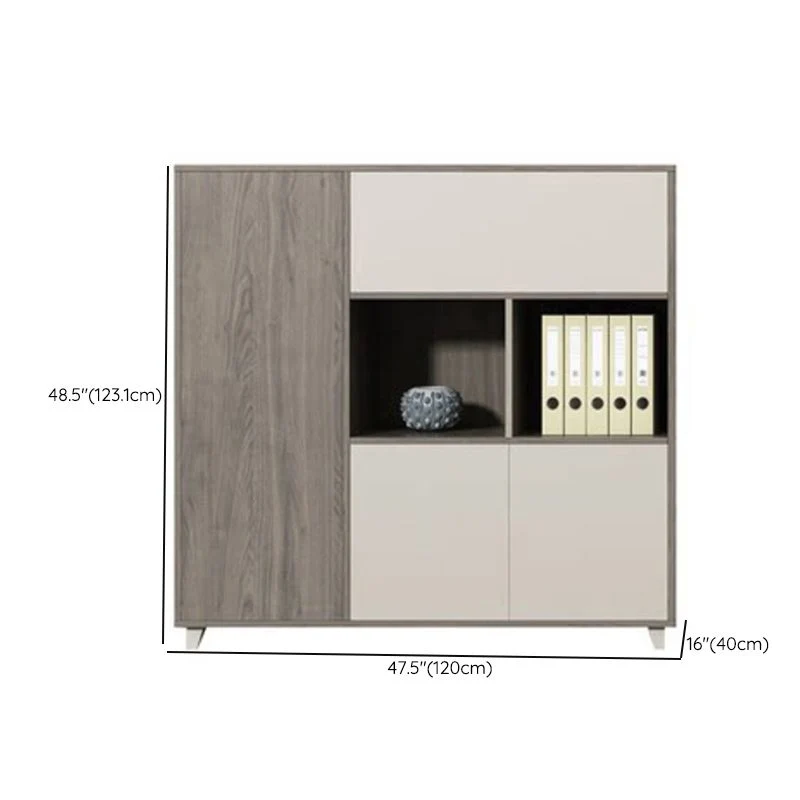 Classeur vertical en bois de classeur de style industriel pour le bureau à domicile Clearhalo
