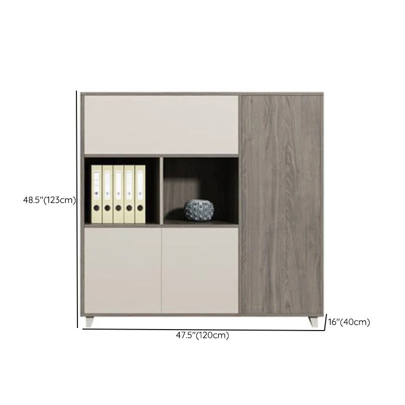 Classeur vertical en bois de classeur de style industriel pour le bureau à domicile Clearhalo