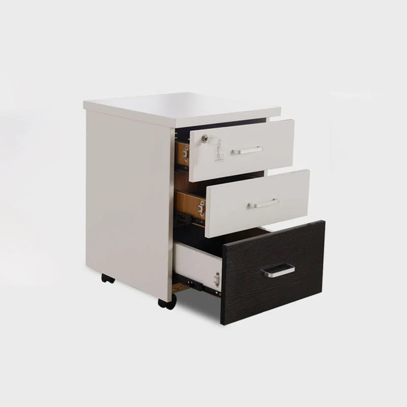 Classeur vertical en bois de style contemporain avec rangement verrouillable Clearhalo