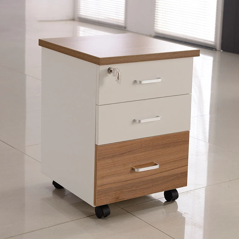 Classeur vertical en bois de style contemporain avec rangement verrouillable Clearhalo