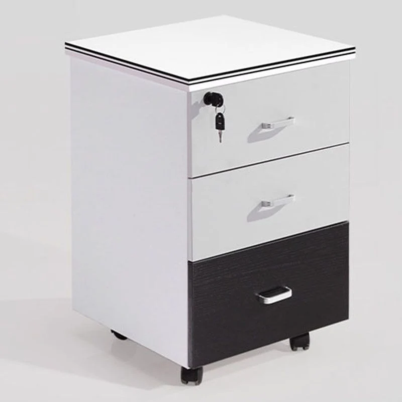 Classeur vertical en bois de style contemporain avec rangement verrouillable Clearhalo