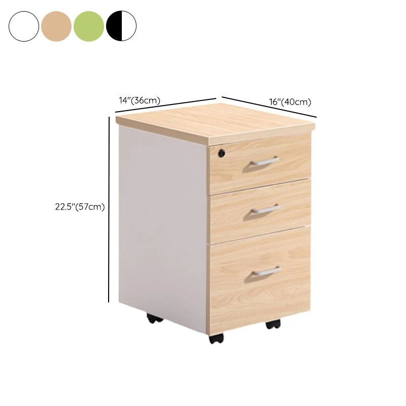 Classeur vertical en bois de style nordique avec roulettes Clearhalo