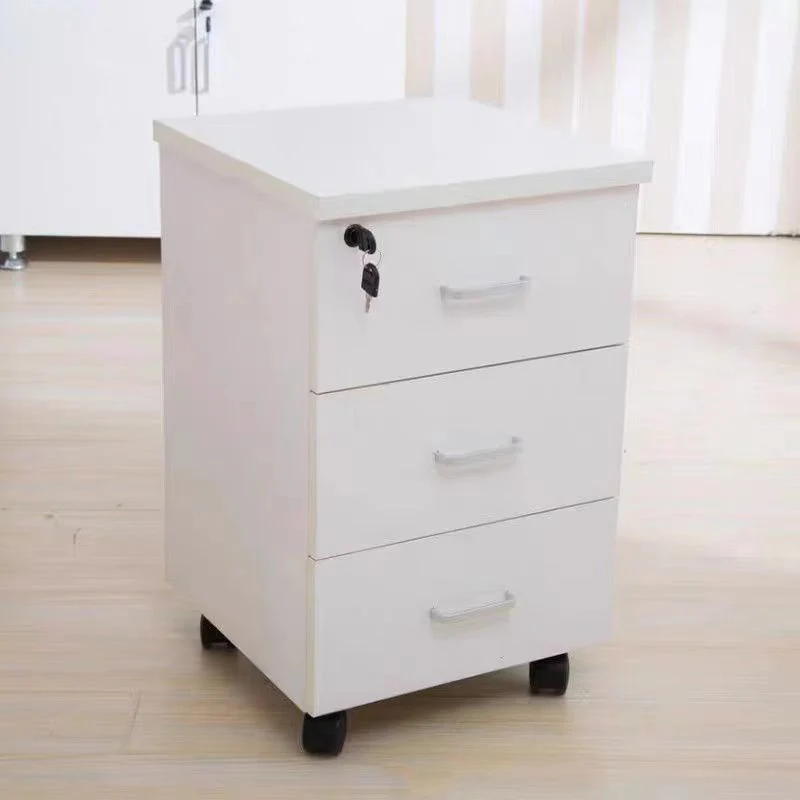 Classeur vertical en bois de style nordique avec roulettes Clearhalo