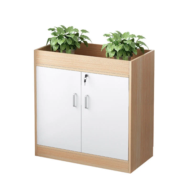 Classeur vertical en bois, étagères de rangement modernes, classeur avec serrure Clearhalo