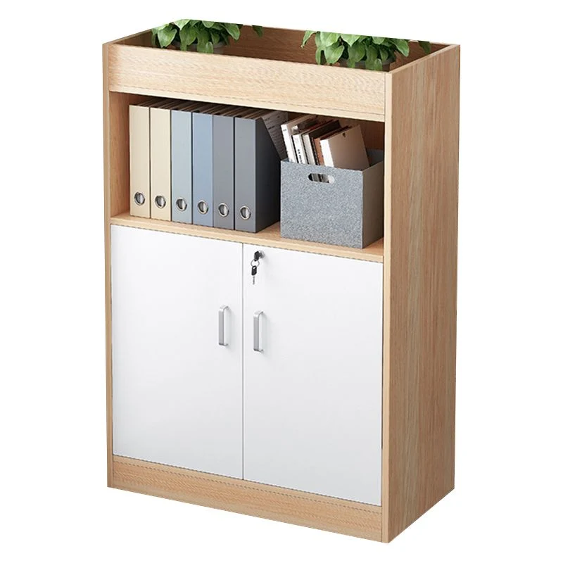 Classeur vertical en bois, étagères de rangement modernes, classeur avec serrure Clearhalo