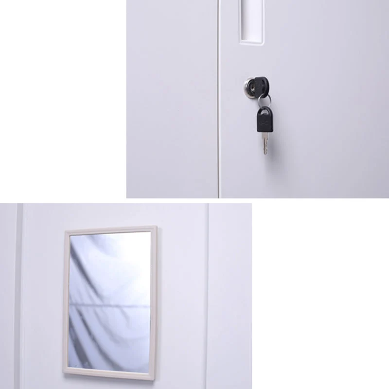 Classeur vertical classeur argenté contemporain avec serrure et rangement Clearhalo