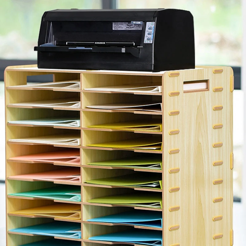 Classeur vertical contemporain à cadre en bois Clearhalo