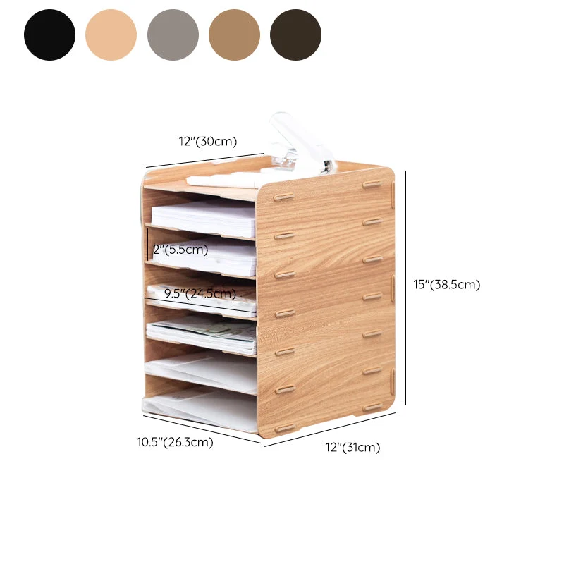 Classeur vertical contemporain classeur de stockage à cadre en bois Clearhalo