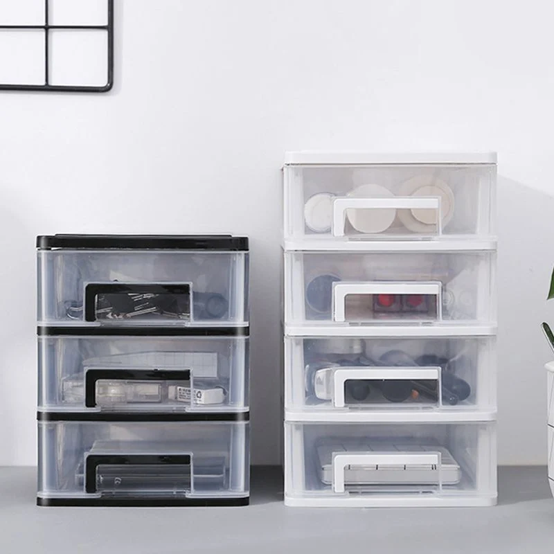 Classeur vertical contemporain en plastique avec tiroirs pour bureau Clearhalo