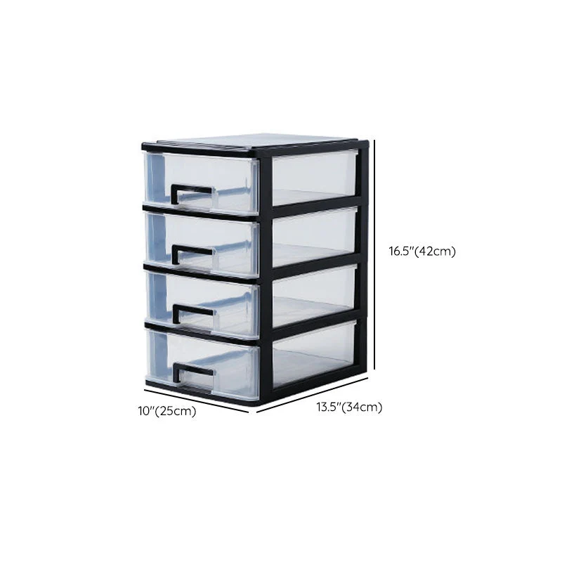 Classeur vertical contemporain en plastique avec tiroirs pour bureau Clearhalo