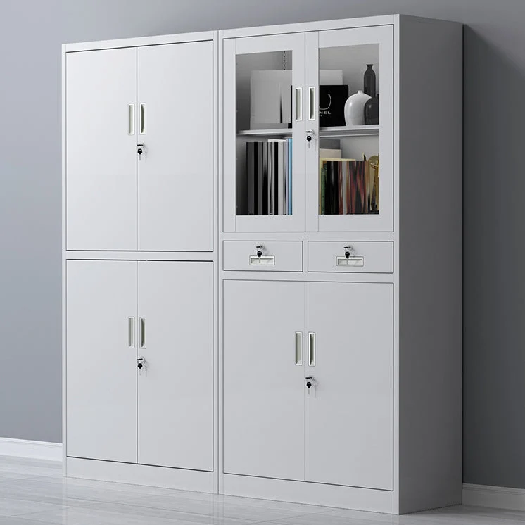 Classeur vertical contemporain en verre avec étagères de rangement Clearhalo