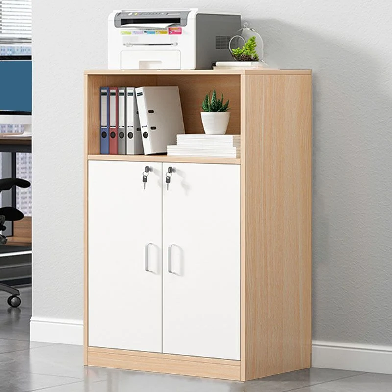 Classeur vertical moderne en bois avec rangement verrouillable Clearhalo