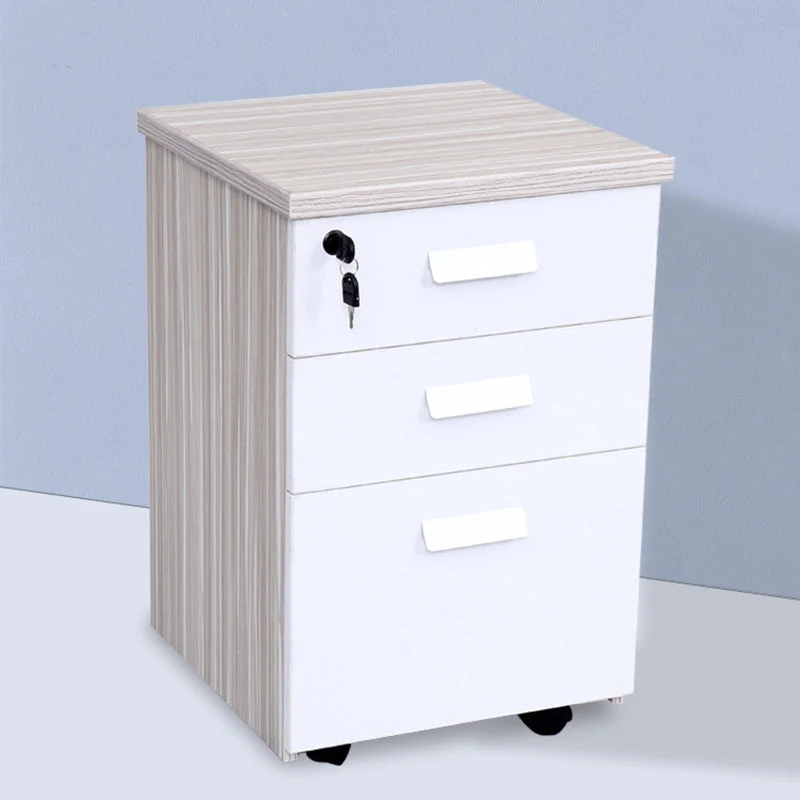 Classeur vertical moderne en bois d'ingénierie sur roulettes Clearhalo