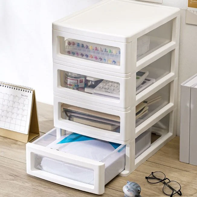 Classeur vertical moderne classeur en plastique de couleur unie avec tiroirs Clearhalo