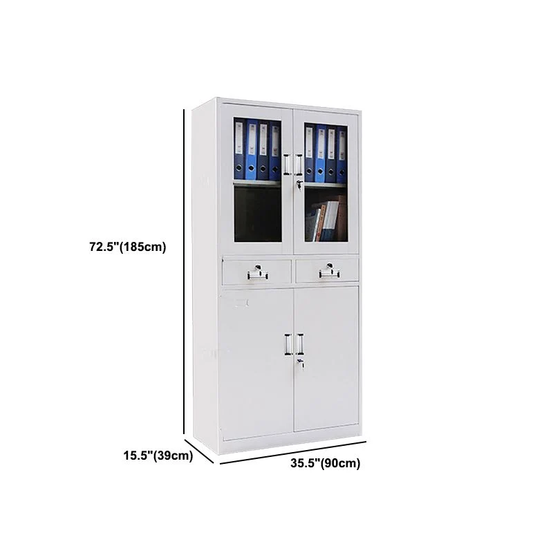 Classeur vertical moderne en métal avec étagères de rangement Clearhalo