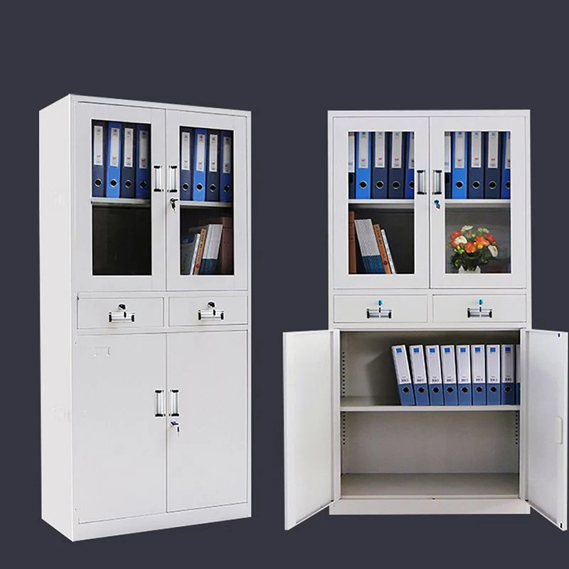 Classeur vertical moderne en métal avec étagères de rangement Clearhalo