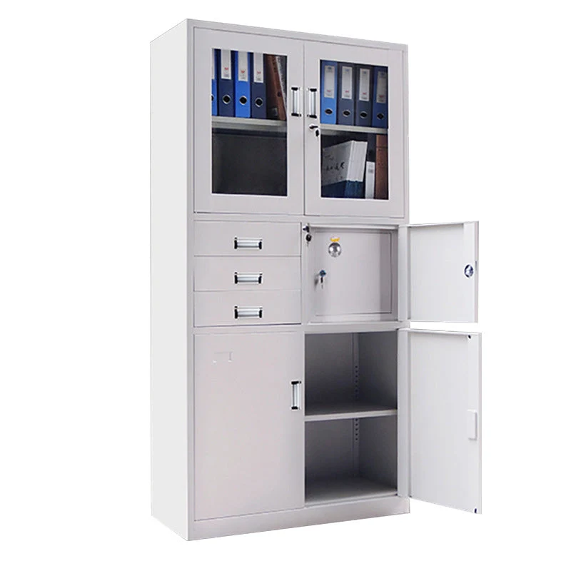 Classeur vertical moderne en métal avec étagères de rangement Clearhalo