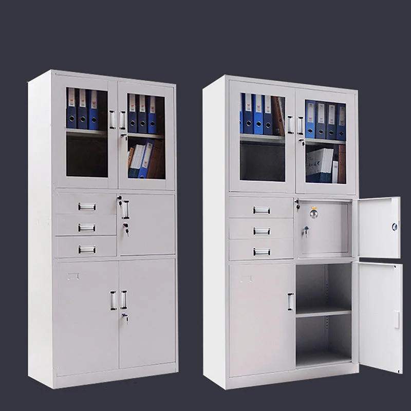 Classeur vertical moderne en métal avec étagères de rangement Clearhalo
