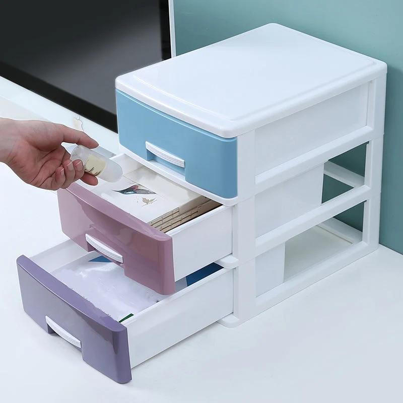 Classeur vertical moderne en plastique avec tiroirs pour le bureau à domicile Clearhalo
