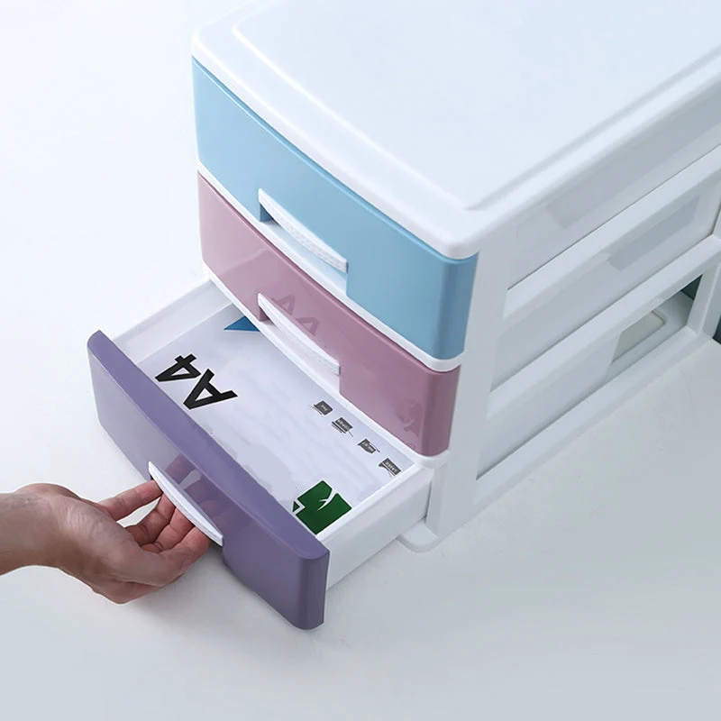Classeur vertical moderne en plastique avec tiroirs pour le bureau à domicile Clearhalo