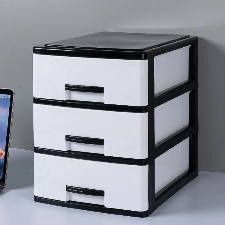Classeur vertical moderne à tiroirs en plastique, classeur pour la maison ou le bureau Clearhalo