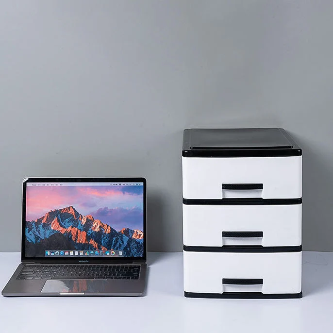 Classeur vertical moderne à tiroirs en plastique, classeur pour la maison ou le bureau Clearhalo