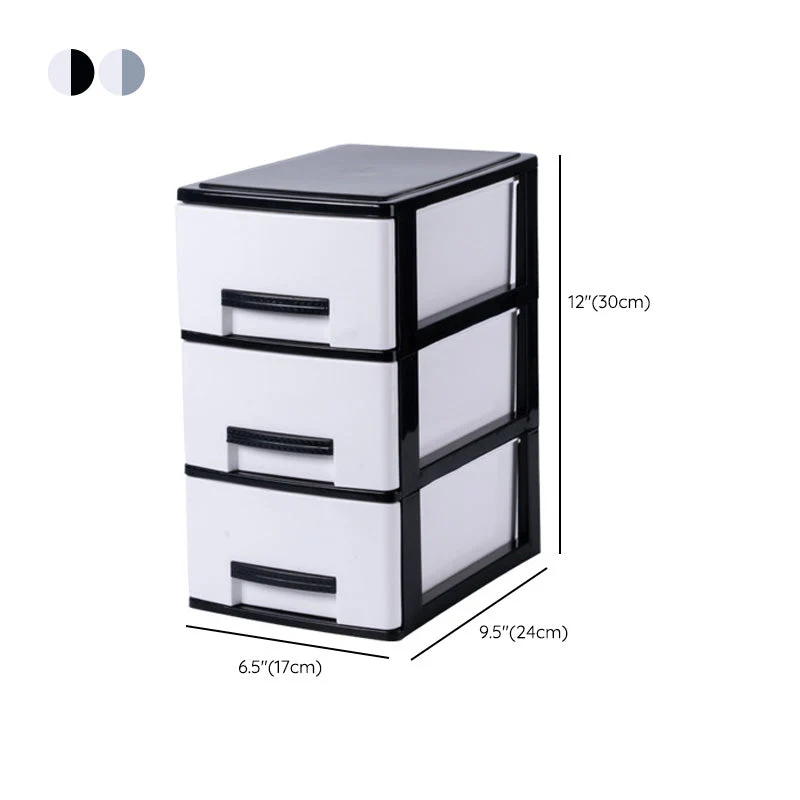Classeur vertical moderne à tiroirs en plastique, classeur pour la maison ou le bureau Clearhalo