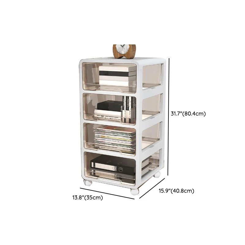 Classeur vertical moderne à tiroirs en plastique transparent Clearhalo