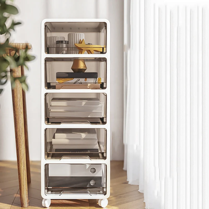 Classeur vertical moderne à tiroirs en plastique transparent Clearhalo