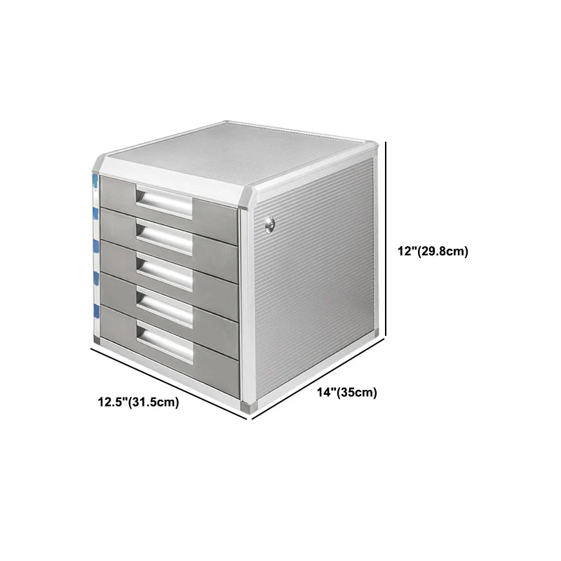 Classeur vertical en métal de style moderne avec serrure et rangement Clearhalo