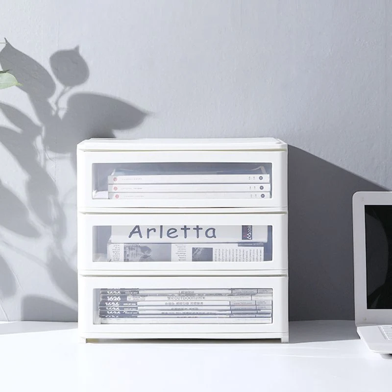 Classeur vertical en plastique contemporain avec tiroirs Clearhalo